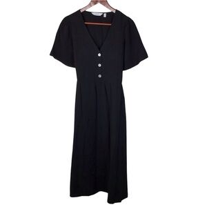 & Other Stories Flutter Sleeve Midaxi Dress in Black Size 12.